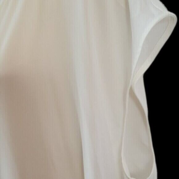 NEW Eloquii sz 22 White Blouse Button up notch hidden placket cap sleeves NWT - Picture 7 of 13